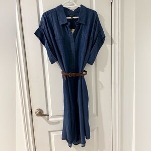 Silver Jeans Indigo Chambray Shirt Dress